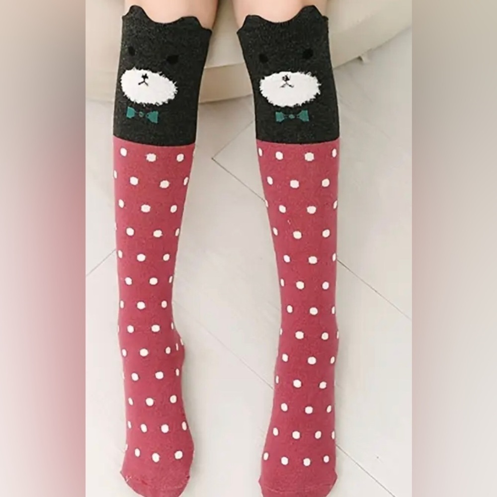 Kids knee high dog socks. 3 to 10 years